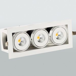 LED-Deckeneinbaustrahler kardanisch; 136mm; 3-Flammig; 5.000K