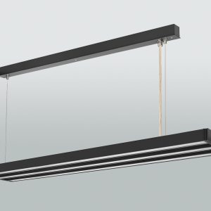 LED-Arbeitsplatz-Pendelleuchte; 1300mm; 73W; direkt/ indirekt; anthrazitgrau