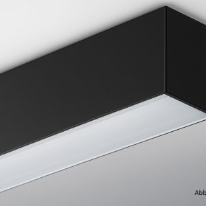 Tragschiene Deckenanbau-/Pendelmontage; 1,40m; PMMA Abdeckung mikroprismatisch; RAL9005 Tiefschwarz